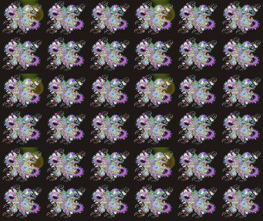 Çiçek desenli raster, gri çizgi grafik desenli soyut raster arkaplan. Modern stil dokusu.