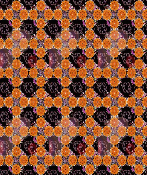 Tropik çiçekler. Gömlek, arka plan modelini çiz. Turuncu renkte çiçekler.