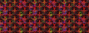 Siyah ve kahverengi renkte çiçekler. Raster illüstrasyonunda çiçek deseni çizimi.