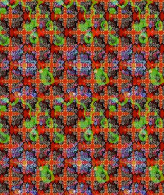 Düz Çiçek Elementleri Tasarım Raster illüstrasyonu. Kırmızı renkte çiçekler. Renkli bahar temalı eskiz kalıbı. Çiçekli çiçek deseni, suluboya..