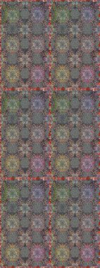 Renkli Bahar Temalı Kusursuz Arkaplan. Gri renkli çiçekler. Düz Çiçek Elementleri Tasarımı. Raster illüstrasyonunda kusursuz çiçek deseni.