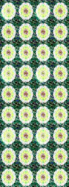 3D çiçekler, eskiz. Raster illüstrasyonu. Yeşil renklerde.