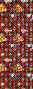 Raster illüstrasyonu. Asya tekstil tarzında. Renkli çiçekler. Raster illüstrasyonu. Çiçek desenini çiz.