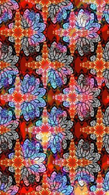 Tropik çiçekler. Gömlek, arka plan modelini çiz. Kırmızı ve gri renkte çiçekler.