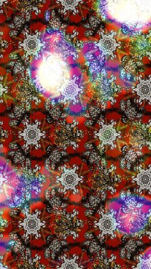 Raster illüstrasyonu. Çiçekli güzel suluboya desen. Renklerde.