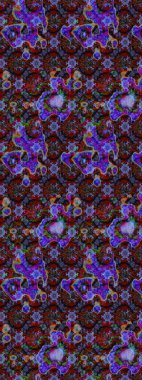 Raster çiçek desenleri çiziyor. Vadinin çiçekleri menekşe ve kahverengi renklerde.