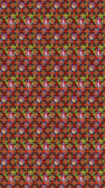 Çiçek desenli çizim. Raster illüstrasyonu. Asya tekstil tarzında. Raster illüstrasyonu. Kırmızı renkte çiçekler.