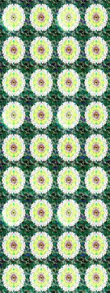 3D çiçekler, eskiz. Raster illüstrasyonu. Yeşil renklerde.