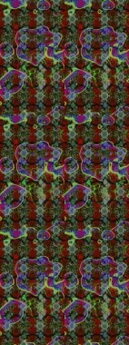 Çiçeksel elementlerle süslenmiş zarif raster dokusu. Küçük çiçekte hoş bir çiçek deseni var. Parlak çiçekli yeşil renkler üzerine soyut çizim deseni.