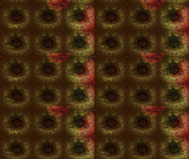 Raster deseni. Bahar çiçekleriyle desen dalla, kahverengi renklerle çiçek siluetiyle.