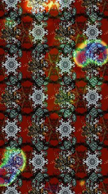 Küçük çiçekli basit bir çiçek çizimi. Moda baskısı, albüm, ambalaj kağıdı ve duvar kağıdı için zarif dekoratif süslemeler. Raster illüstrasyonu. Kahverengi ve kırmızı renkte şirin çiçekler..