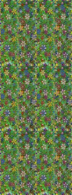 Yeşil ve kahverengi el çizimi desen. Karalama çiçekleri kusursuz desen. Raster deseni. Sanat ilham verici ve kahverengi tarzı çiçekler ve arkaplan bırakır.