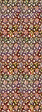 Çiçekli karalama şeklinde Raster çiçek deseni. Kahverengi renkte yaz çiçekleri. Raster illüstrasyonu.