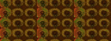 Kahverengi renkli çiçekler. Hediye ambalaj kağıdı, tebrik kartları, posterler ve pankart tasarımı. Raster düz çiçek çizim deseni.