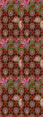 Moda baskısı, albüm, ambalaj kağıdı ve duvar kağıdı için zarif dekoratif süslemeler. Küçük çiçekli basit, dikişsiz desen. Raster illüstrasyonu. Kahverengi ve kırmızı renkte şirin çiçekler..