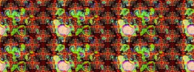 Kahverengi ve siyah renkli çiçekler. Çiçekli karalama şeklinde Raster çiçek deseni. Nazikçe, güzel çiçek arkaplanı..