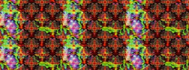 Raster illüstrasyonu. Siyah ve kahverengi renkte çiçekler. Şirin çiçek elementleri. Çizim.