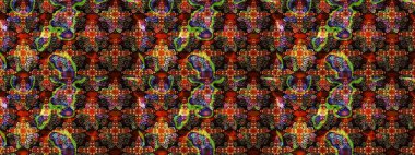 Renkli Bahar Teması eskiz kalıbı. Düz Çiçek Elementleri Tasarımı. Raster illüstrasyonu. Taslak desenli, modaya uygun kumaş deseni. Şirin çiçek elementleri..