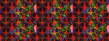 Düz Çiçek Elementleri Tasarımı. Siyah ve kahverengi renkte çiçekler. Raster illüstrasyonundaki çiçek desenli çizim. Renkli Yaz Teması çizim şablonu.