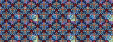 Raster Floral Illustration, Asyalı tekstil. Etnik çiçeklerle renklendirilmiş zarif eskiz deseni.