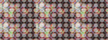 Tomurcukları papatya çiçekleri olan sevimli bir çiçek deseni. Eski usul. Eskiz geçmişi. Miles Fleur, süslü püslü bir süs. Raster illüstrasyonu. Kumaş, tekstil ve duvar kağıdı baskısı için..