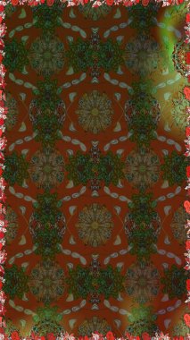 Raster Henna dövme stili. Kızılderili desenli desenli desenli şal deseni. Tekstil, tebrik kartı, boyama kitabı, telefon kılıfı baskısı için kullanılabilir. Etnik Mandala süsü.