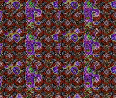 Süslü kumaş deseni. Raster illüstrasyonundaki çiçek desenli çizim. Renkli Bahar Teması eskiz kalıbı. Düz Çiçek Elementleri Tasarımı.