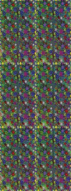 Raster illüstrasyonunda kusursuz çiçek deseni. Yeşil ve mavi renkte çiçekler.