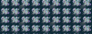 Gömlek baskısı için çiçek boyası. Mavi renkli çiçekler. Çiçek eskiz kalıbı geçmişi.