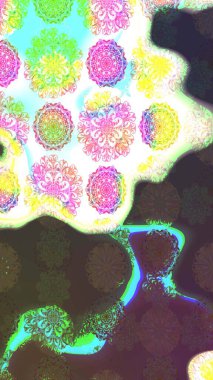 Çizim çiçek deseni duvar kâğıdı olarak kullanılabilir. Kahverengi renkli çiçekler. Raster illüstrasyonu.