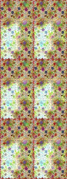 Renkli şal desenli, bej ve nötr çiçeklerle ve dekoratif elementlerle kusursuz desen. Raster illüstrasyonu. Kumaş, tekstil, duvar kağıdı baskısı için. Eski usul. Kusursuz arkaplan.