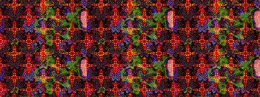 Düz Çiçek Elementleri Tasarımı. Siyah ve kahverengi renkte çiçekler. Raster illüstrasyonundaki çiçek desenli çizim. Renkli Yaz Teması çizim şablonu.