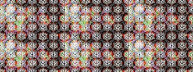 Tomurcukları papatya çiçekleri olan sevimli bir çiçek deseni. Eski usul. Eskiz geçmişi. Miles Fleur, süslü püslü bir süs. Raster illüstrasyonu. Kumaş, tekstil ve duvar kağıdı baskısı için..