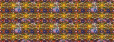 Vadinin çiçekleri kahverengi renklerde. Çiçekler. Soyut etnik raster çizim kalıbı.