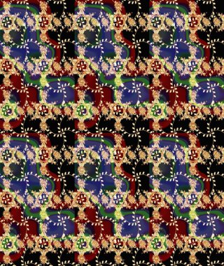 Yatak çarşafları, ceket, paket tasarımı, kumaş ve moda kavramları için tekstil baskısı. Eskiz modeli etnik tasarım. Çiçekleri, deniz kabukları, mandalaları ve suluboya efektleri olan deniz altyapısı.