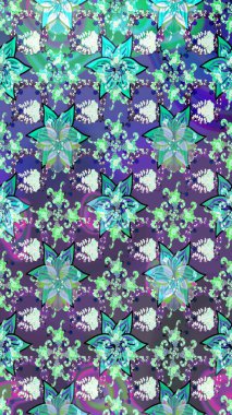 Raster illüstrasyonundaki çiçek desenli çizim. Renkli Yaz Temalı eskiz kalıbı. Mor renkli çiçekler. Düz Çiçek Elementleri Tasarımı.