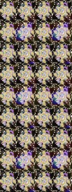 Raster. Düz Çiçek Elementleri Tasarımı. Renkli Bahar Teması çizim şablonu.