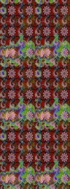 Raster illüstrasyonu. Eskiz tarzı kahverengi ve yeşil renklerde. Raster illüstrasyonu. Şirin karalamalı çiçek desenli çizim. El yapımı çiçek ve bitki koleksiyonu.