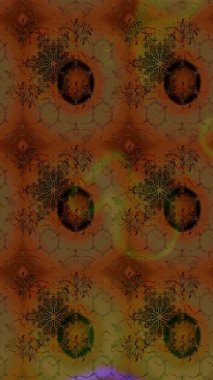 Asya tekstil tarzında. Renkli Bahar Teması eskiz kalıbı. Düz Çiçek Elementleri Tasarımı. Kahverengi ve gri renkli çiçekler. Raster illüstrasyonu. Çiçek desenini çiz.