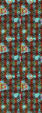 Renkli Bahar Teması eskiz kalıbı. Düz Çiçek Elementleri Tasarımı. Çiçek desenli çizim. Güzel kumaş deseni. Asya tekstil tarzında. Raster illüstrasyonu.