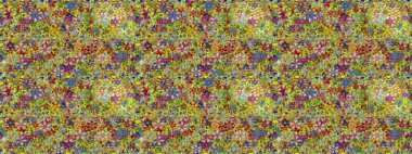 Kusursuz çiçek deseni. Asya tekstil tarzında. Yeşil ve kahverengi renkli çiçekler. Raster illüstrasyonu. Raster illüstrasyonu.