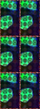 Kusursuz bir arka plan modeli. Yeşil ve gri renkli yapraklı yabani çiçekler. Suluboya, elle çizilmiş. Raster illüstrasyonu.