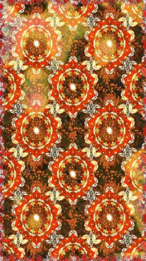 Doku arka planında altın duvar kâğıdı. Damask kusursuz yinelenen arkaplan. Kahverengi renklerde altın element. Barok tarzında altın çiçekli süs..