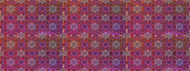 Raster illüstrasyonunda kusursuz çiçek deseni. Mor ve kahverengi renkte çiçekler.