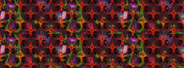 Raster illüstrasyonundaki çiçek desenli çizim. Düz Çiçek Elementleri Tasarımı. Renkli Bahar Teması eskiz kalıbı. Kahverengi ve siyah renkte çiçekler.