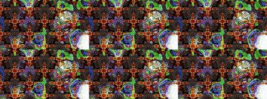 Düz Çiçek Elementleri Tasarımı. Güzel kumaş deseni. Renkli Bahar Teması eskiz kalıbı. Raster illüstrasyonunda çiçek deseni çizimi.