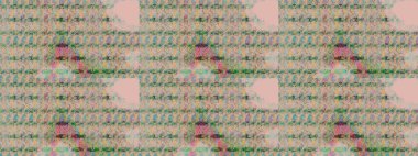 Çiçek ve yapraklı karalama şeklinde Raster çiçek deseni. Tarafsız renklerde bahar çiçekleri. Raster illüstrasyonu.