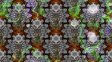 Eskiz arkaplan modeli. Yapraklı çiçekler ve kır renkli papatya çiçekleri. Raster - stok.