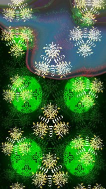 Renkli Yaz Temalı eskiz kalıbı. Yeşil renkli çiçekler. Düz Çiçek Elementleri Tasarımı. Çiçekli retro deseni çiz.