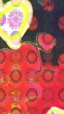 Düz Çiçek Elementleri Tasarımı. Renkli Bahar Teması eskiz kalıbı. Şirin çiçek elementleri. Raster illüstrasyonu. Çizim deseni Modaya uygun kumaş deseni.